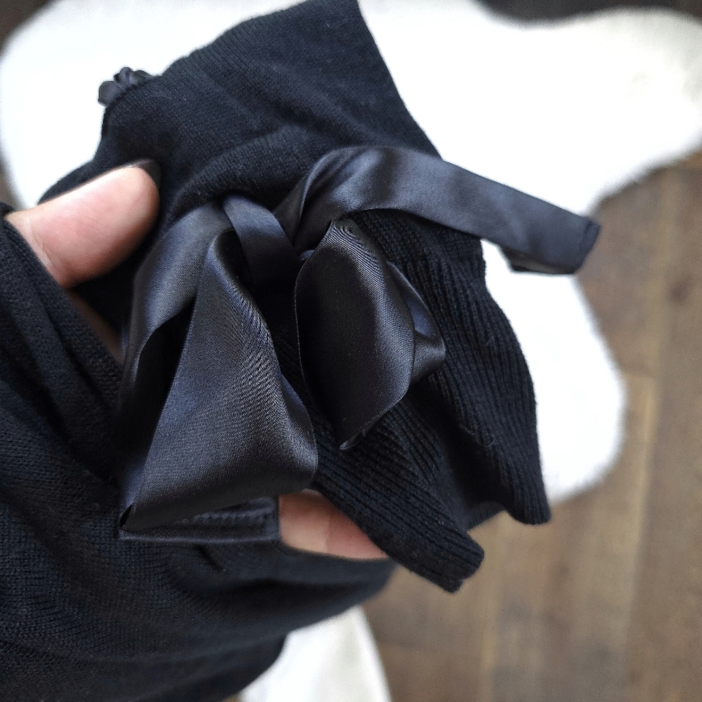 Noir Kei Ninomiya X Comme Des Garcon Coquette Goth Ribbon Silk Sweater - Picture 6 of 7